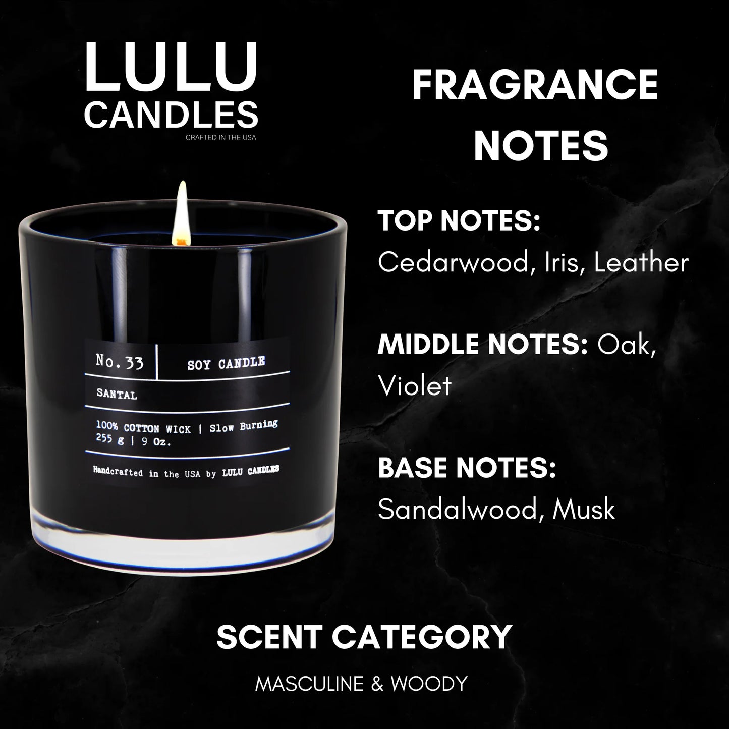 | Santal | Luxury Scented Soy Jar Candle | Hand Poured in the USA | Highly Scented Candles for Home Fragrance & Decor (9 Oz.)