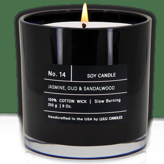 Jasmine, Oud & Sandalwood Scented Jar Candle 9 Oz.