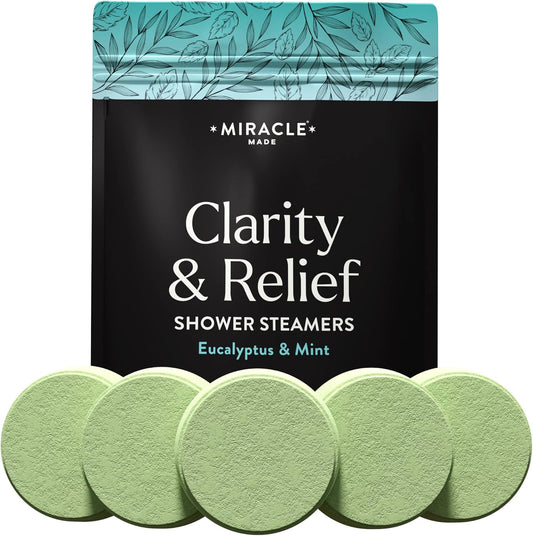 Aromatherapy Shower Steamers – 15 Essential Oil Tablets – Mint Scented Shower Steamers for Sinus Relief - Stress Relief Presents for Women & Men