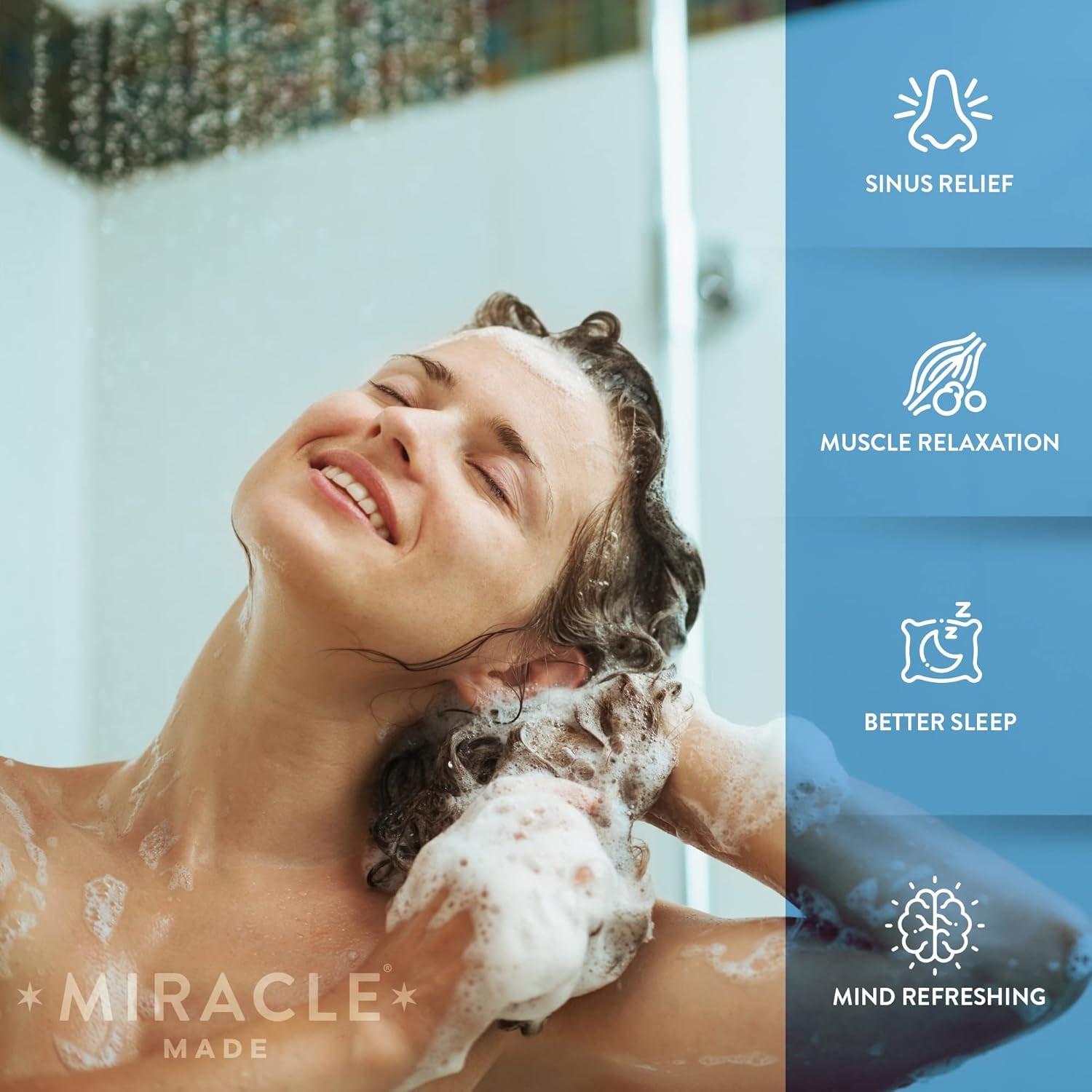 Aromatherapy Shower Steamers – 15 Essential Oil Tablets – Mint Scented Shower Steamers for Sinus Relief - Stress Relief Presents for Women & Men